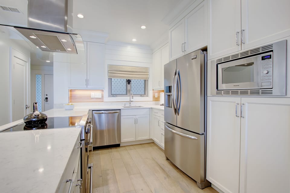 Gourmet kitchen with stainless appliances