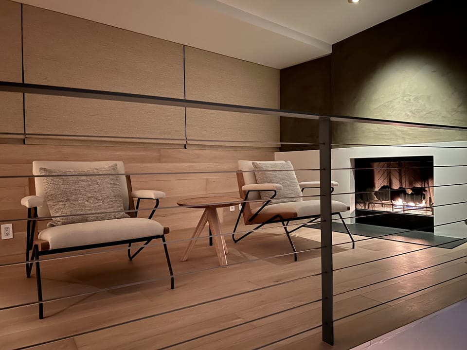 Upper-level lounge with peaceful canyon and skyline outlook