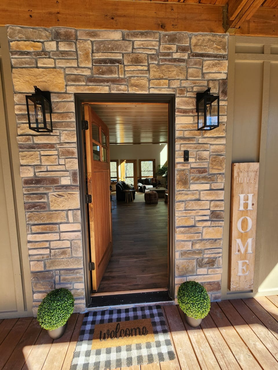 Front door. We invite you to relax and reconnect.