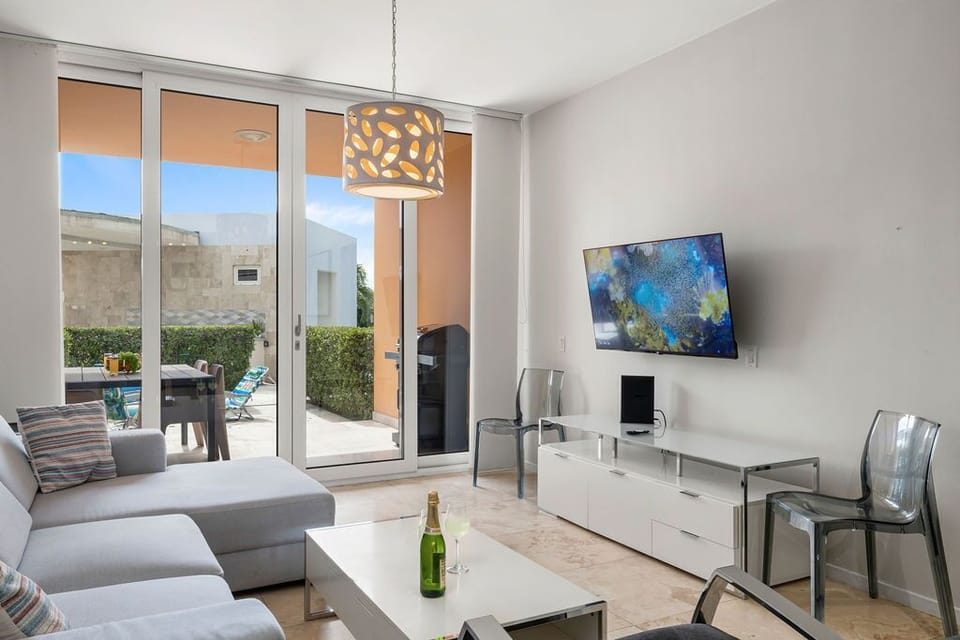 A bright interior living space for a relaxing stay.