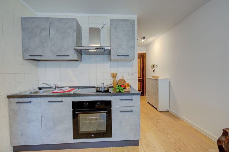 Fridge, oven, stovetop, espresso maker