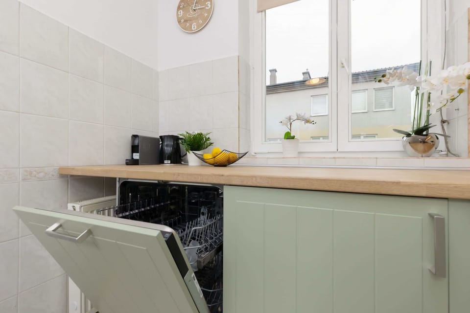 Kitchenette with dining table. 