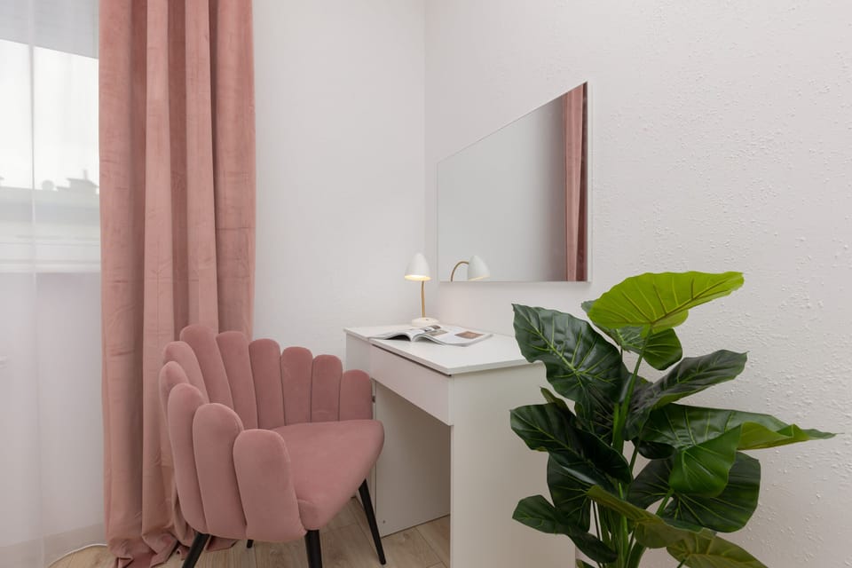 Desk with chair for remote work. 