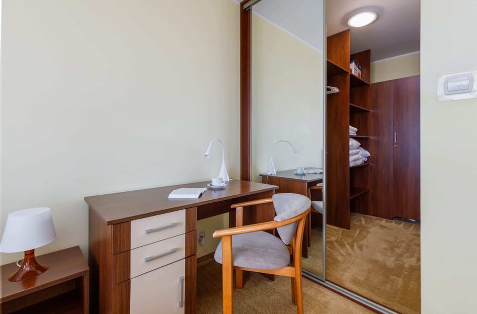 Desk with chair for remote work. 