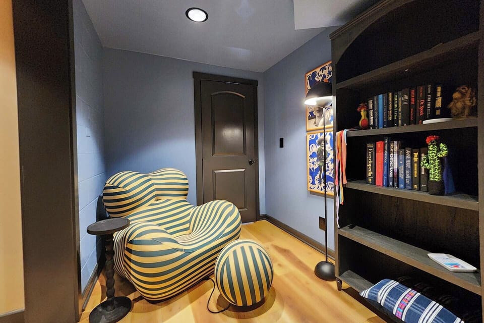 Small space to curl up in and read a good book away from everyone.
