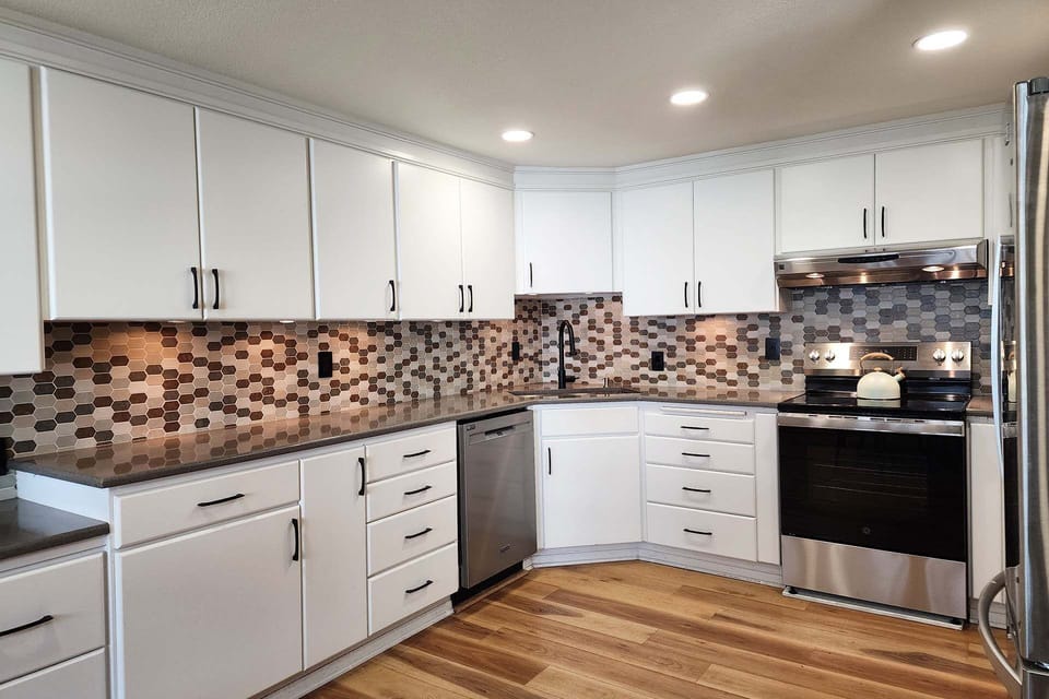 Large kitchen is perfect for prepping a favorite meal and helping the cook!