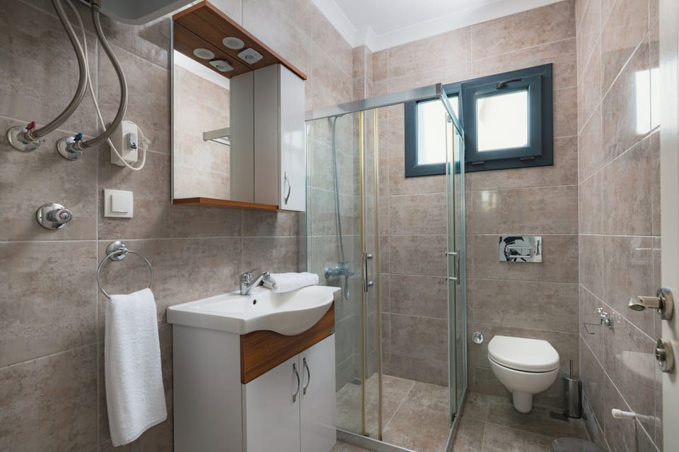 Family Suite | Bathroom | Shower, hair dryer, towels, soap