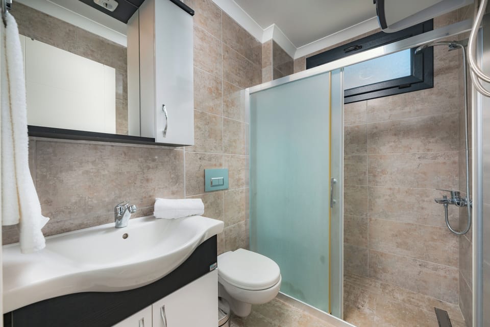 Standard Suite | Bathroom | Shower, hair dryer, towels, soap