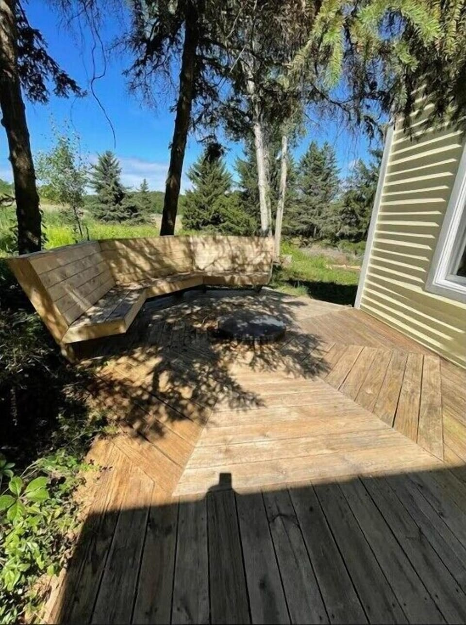 Part of farmhouse back deck. 