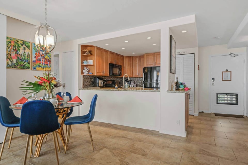 This kitchen is perfect too cook in and look out at your lovely guests and keep the chat going!