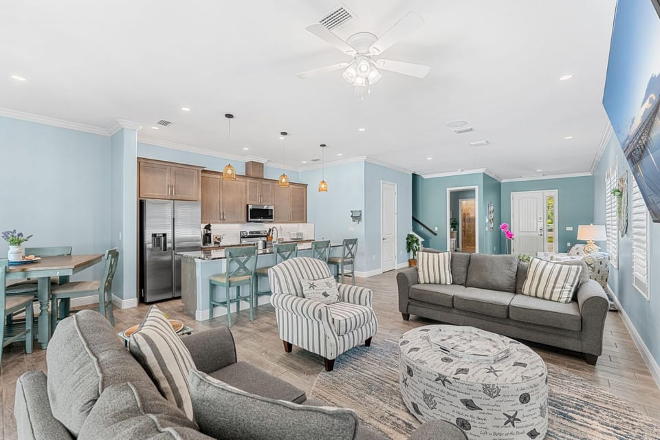 Sea Haven's open concept floor plan was designed with families and groups in mind. 