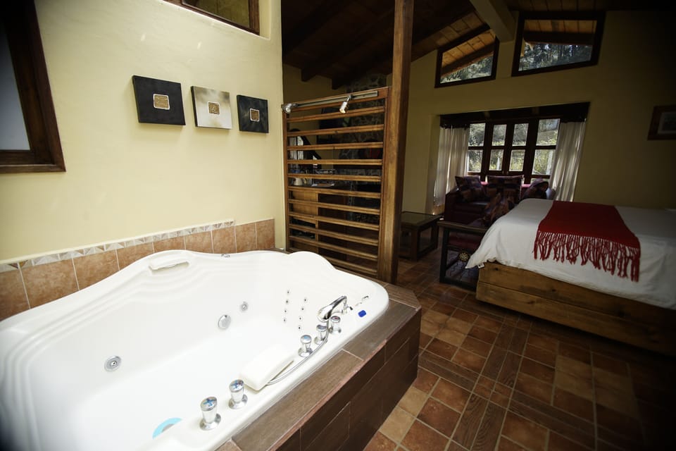 Elite Suite (Canela) | Bathroom | Shower, rainfall showerhead, hair dryer, towels