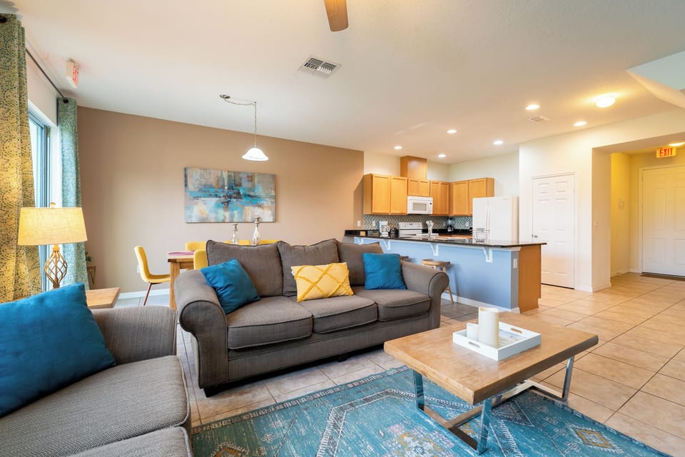 Living room showing sofa
