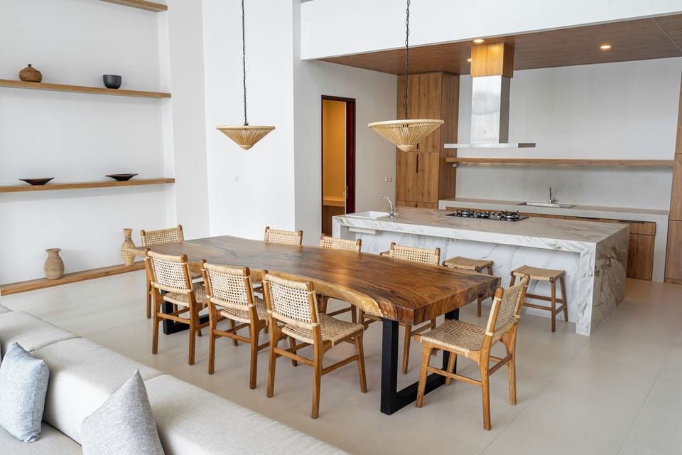 Luxury Villa | Private kitchen | Fridge, microwave, stovetop, rice cooker