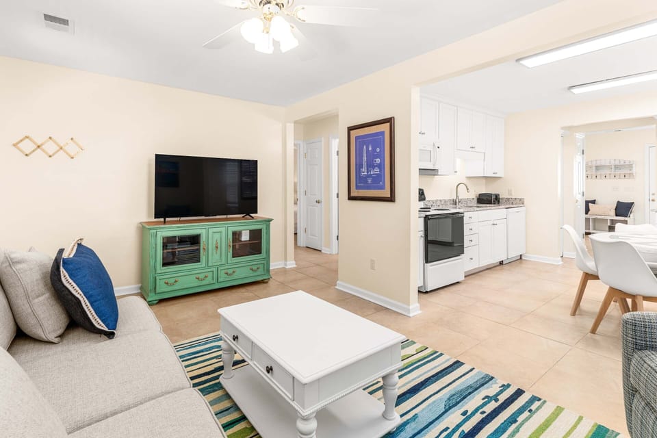 Living room with flat screen TV