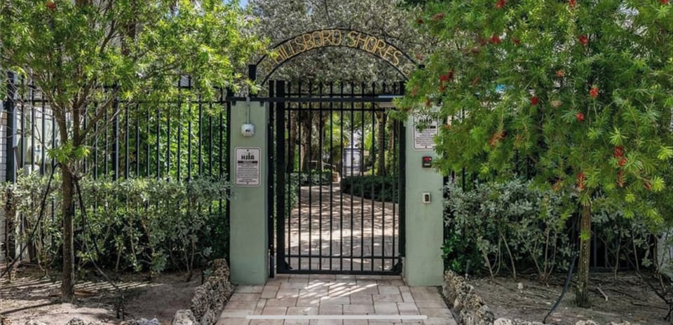 Private gated beach access with shower. 