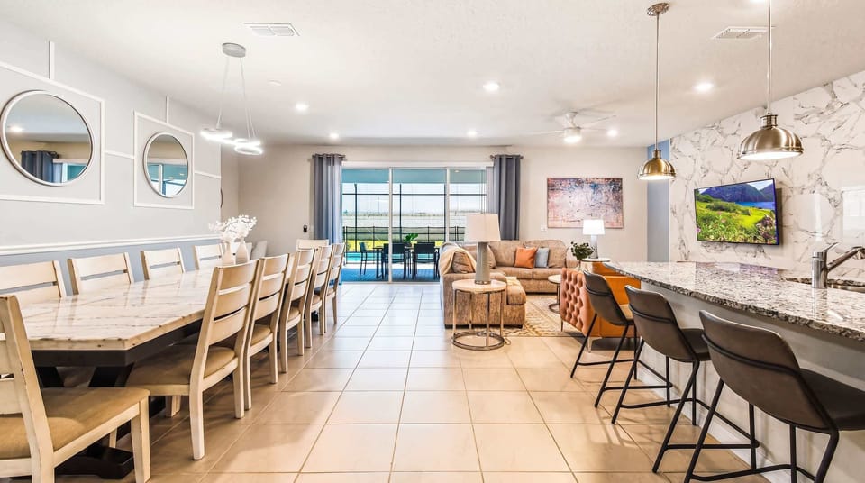 Spacious modern retreat with pool views, perfect for families!