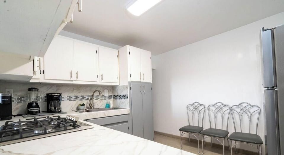 Whip up breakfast or coffee easily. This kitchen area at this in-town San Felipe BC vacation rental gives you just enough space to cook without taking over your whole trip.