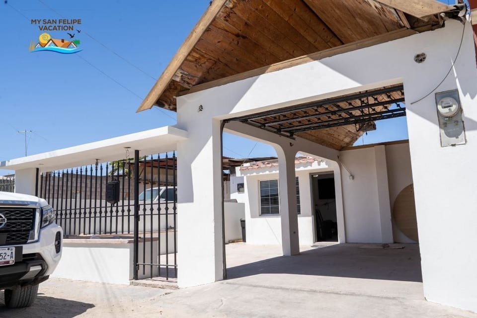 Pull right up to the front. This in-town San Felipe Baja California Airbnb rental features a dedicated front parking area — no searching for street parking, just easy access from your vehicle to the door.