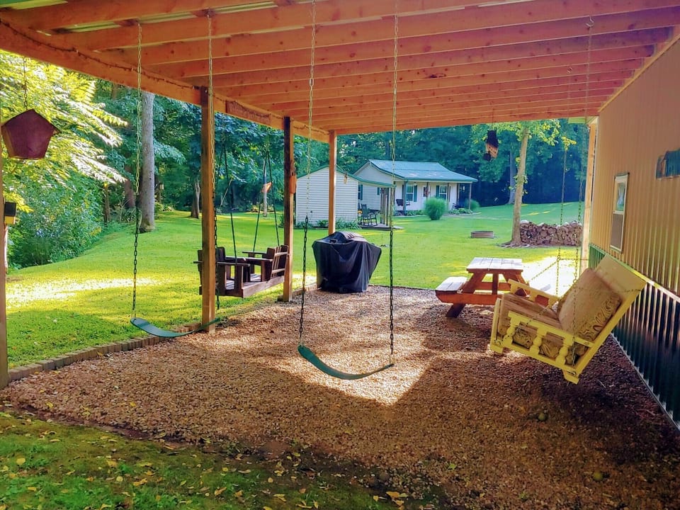 Gathering area at polebarn