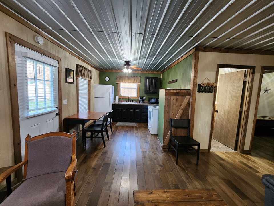 Kitchen area in cabin
