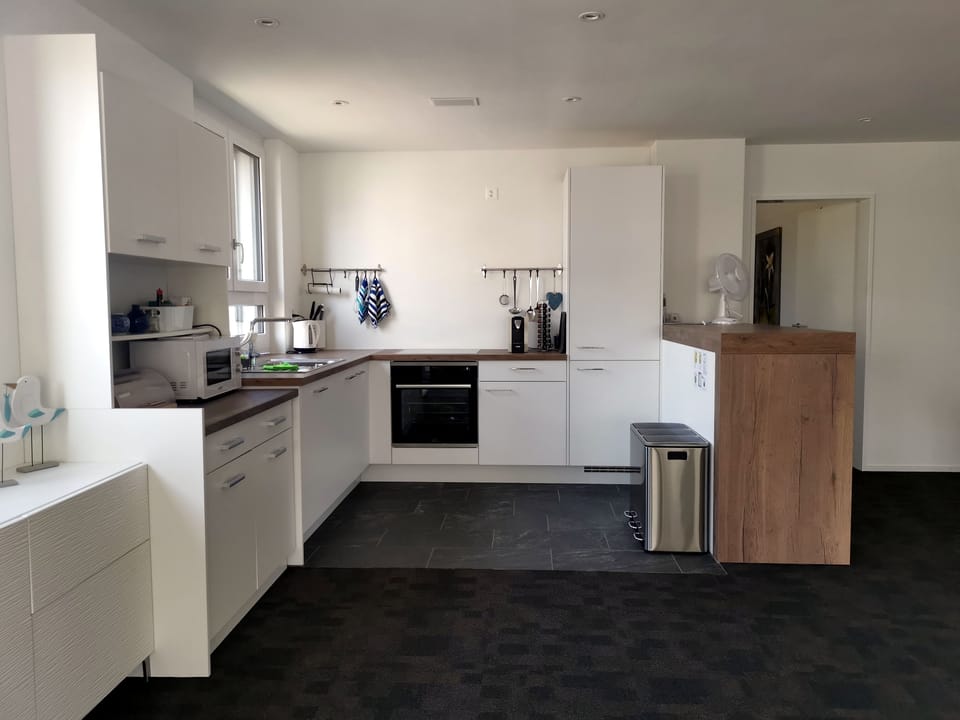 Comfort Apartment | Private kitchen | Full-size fridge, microwave, oven, stovetop