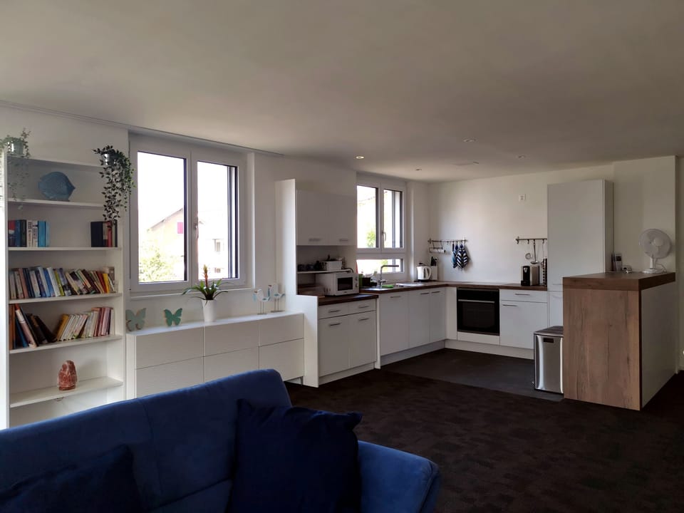 Comfort Apartment | Private kitchen | Full-size fridge, microwave, oven, stovetop