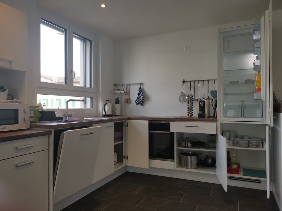 Comfort Apartment | Private kitchen | Full-size fridge, microwave, oven, stovetop
