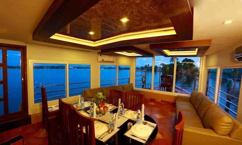 Double Decker Houseboat Docked boat in Alappuzha