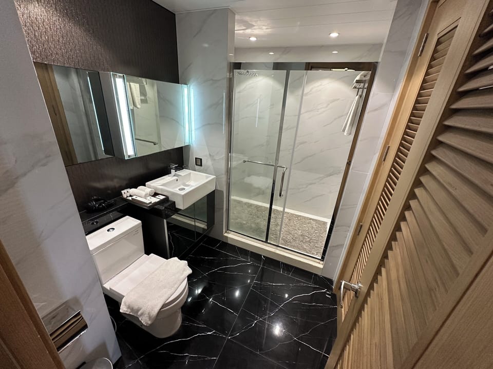 Executive Suite | Bathroom | Free toiletries, hair dryer, bathrobes, slippers