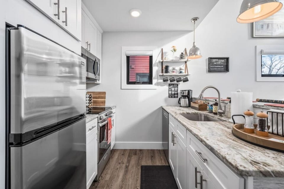 Refrigerator in a fully stocked modern kitchen ❄️🍎