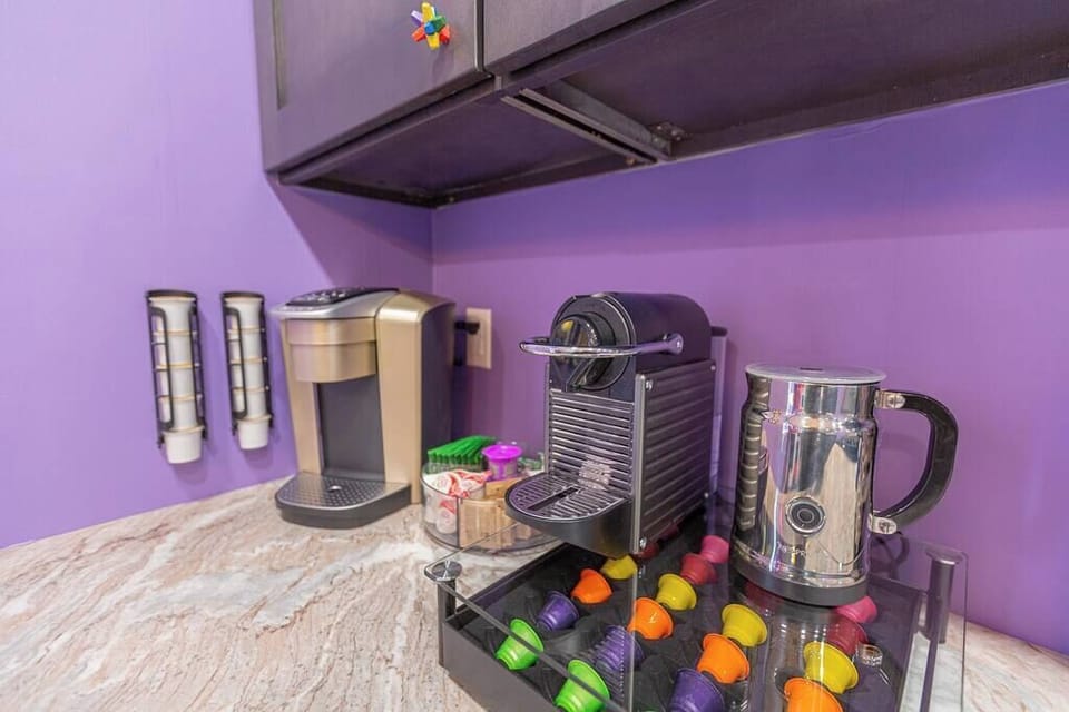 Our Keurig and Nespresso machine, offering a variety of flavors to keep you awake and energized. The perfect way to customize your morning brew!  We also offer green tea and decaf coffee.