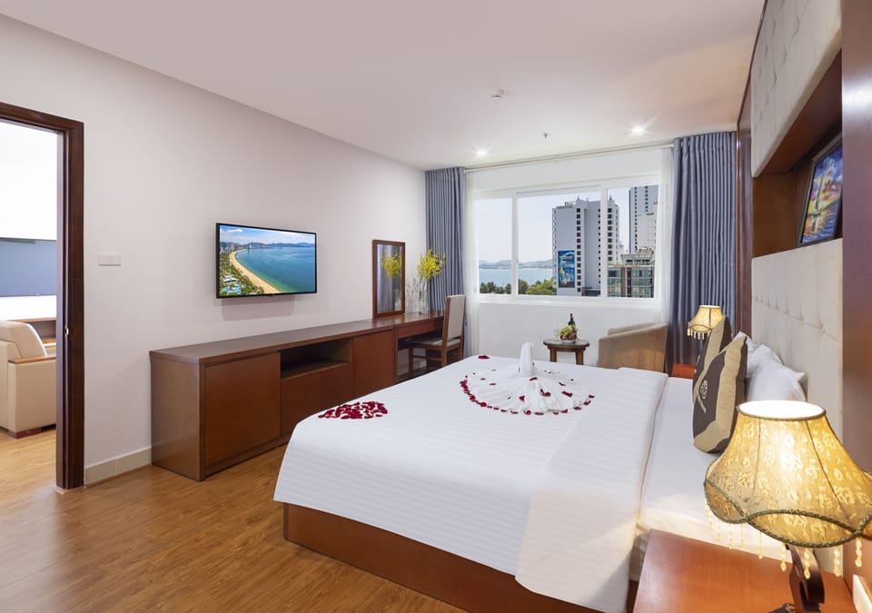 Premium bedding, down comforters, memory foam beds, minibar