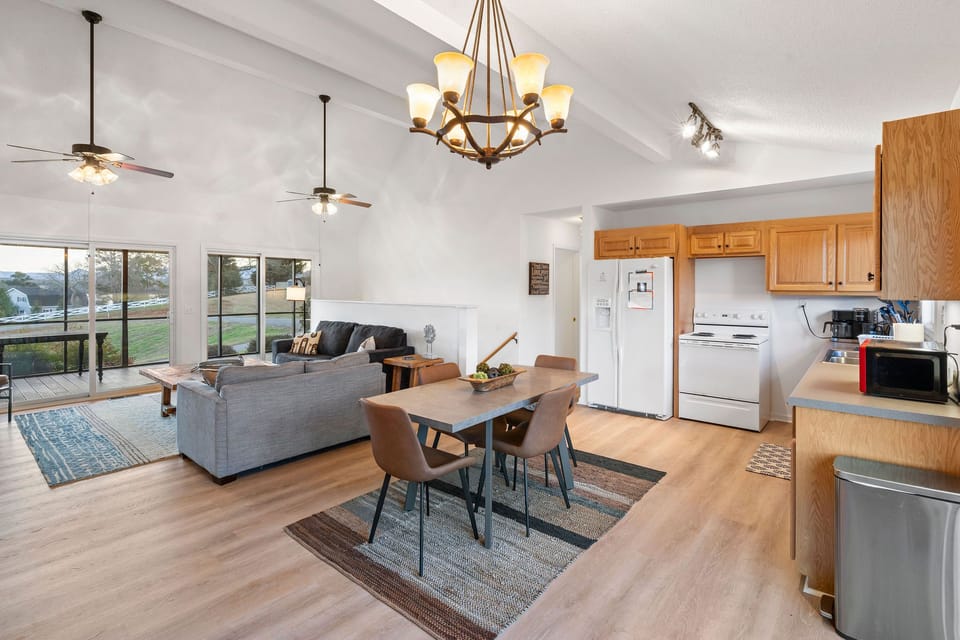 Dining area and living room great views