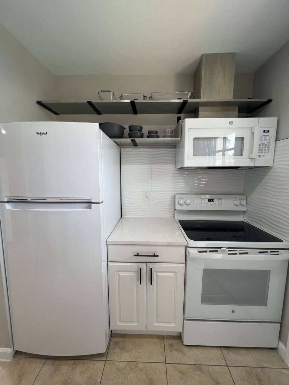 Appliances include: Fridge, Range & Over, Microwave & Dishwasher (first pic)