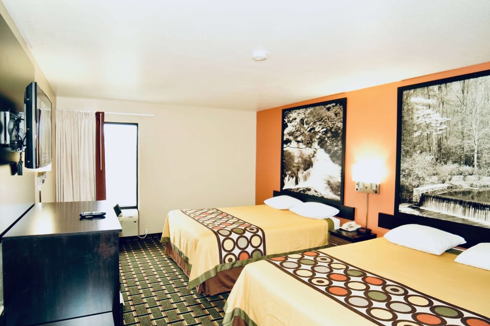 Room, 2 Queen Beds, Non Smoking | Iron/ironing board, free WiFi, bed sheets