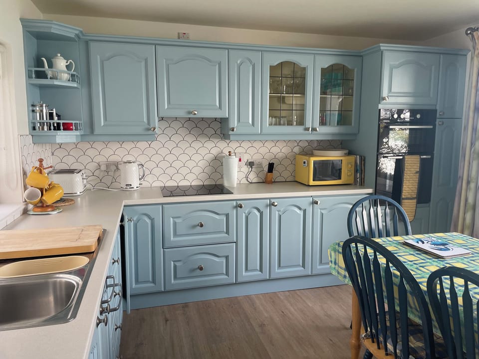 Fridge, dishwasher, electric kettle, toaster