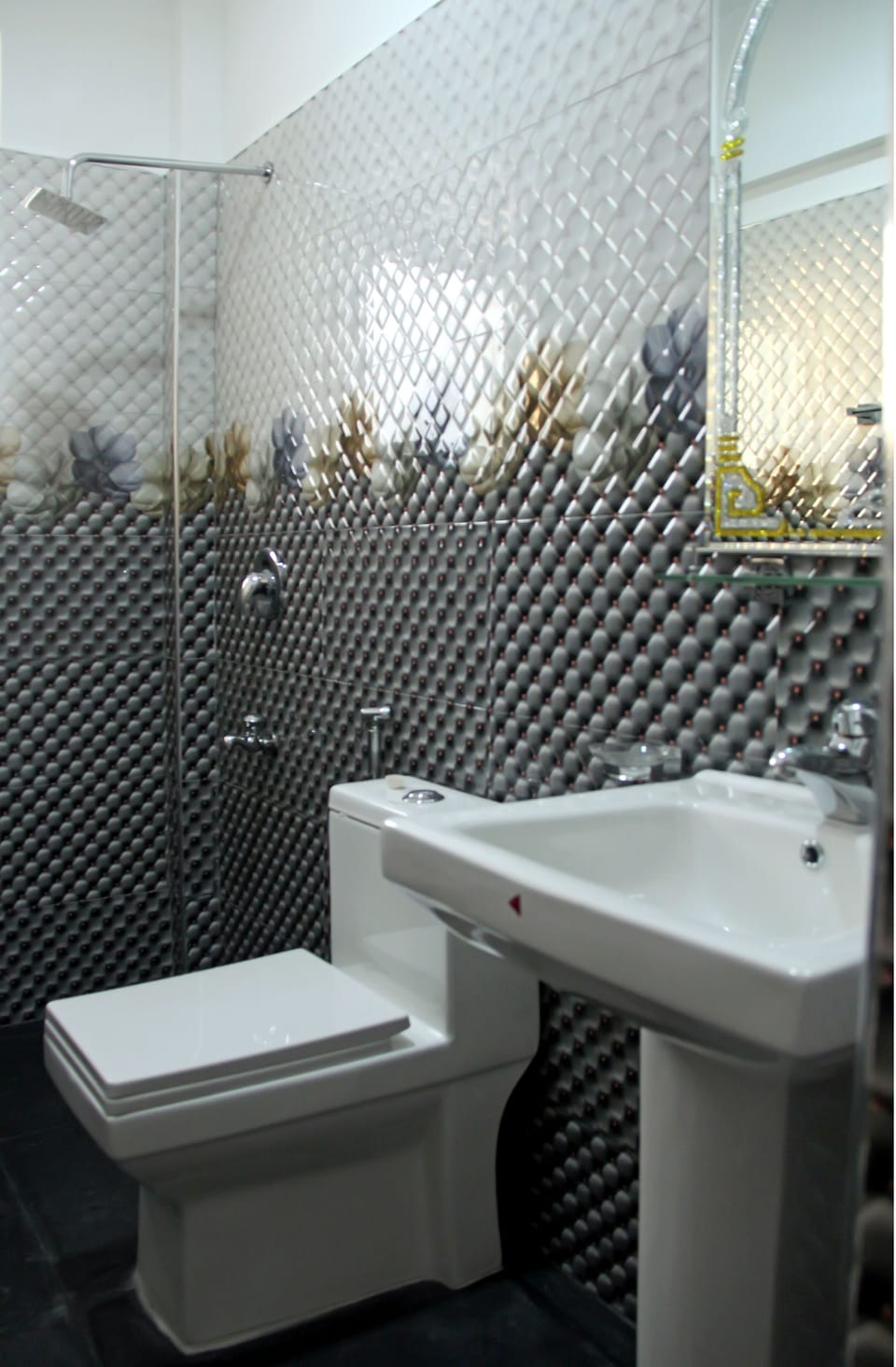 Shower, rainfall showerhead, hair dryer, bidet
