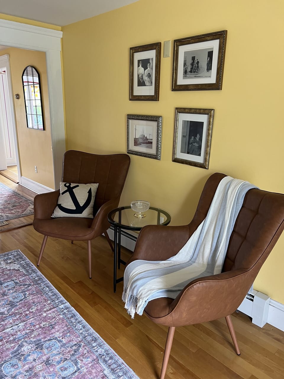 Comfy seating area in foyer.