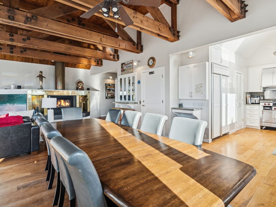 Large Kitchen table with seating for 12.