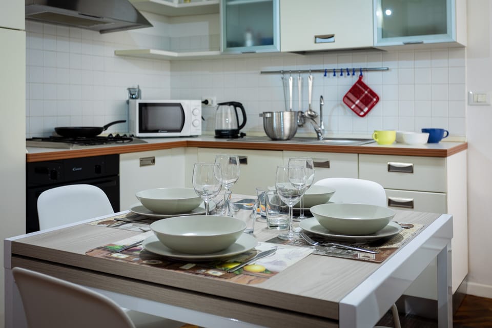 Apartment | Private kitchen | Full-size fridge, microwave, oven, stovetop