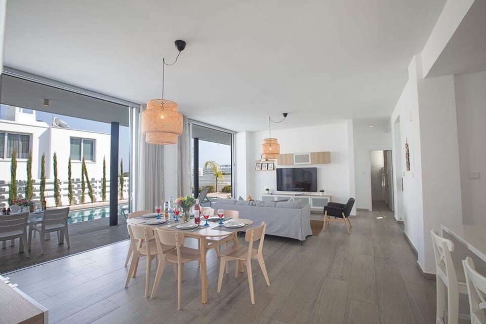 Living room and dining area