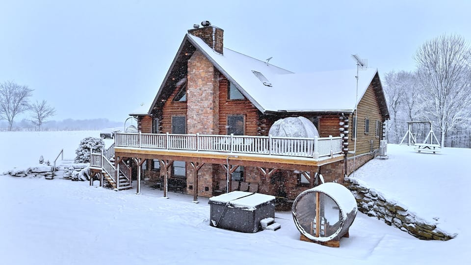 Winter at the Log House is Pure Magic! Perfect retreat for your winter escape.