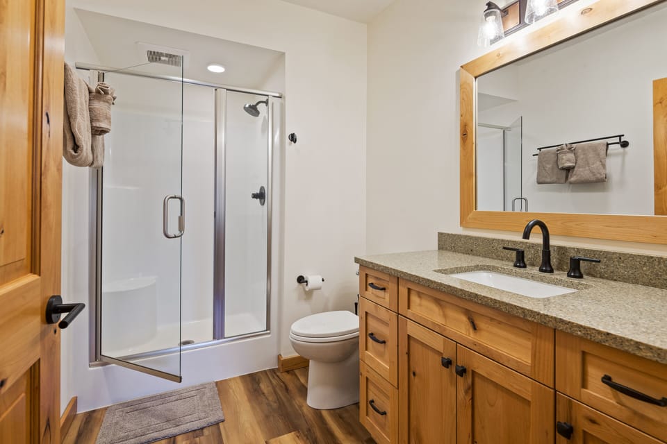 Primary bath with shower.