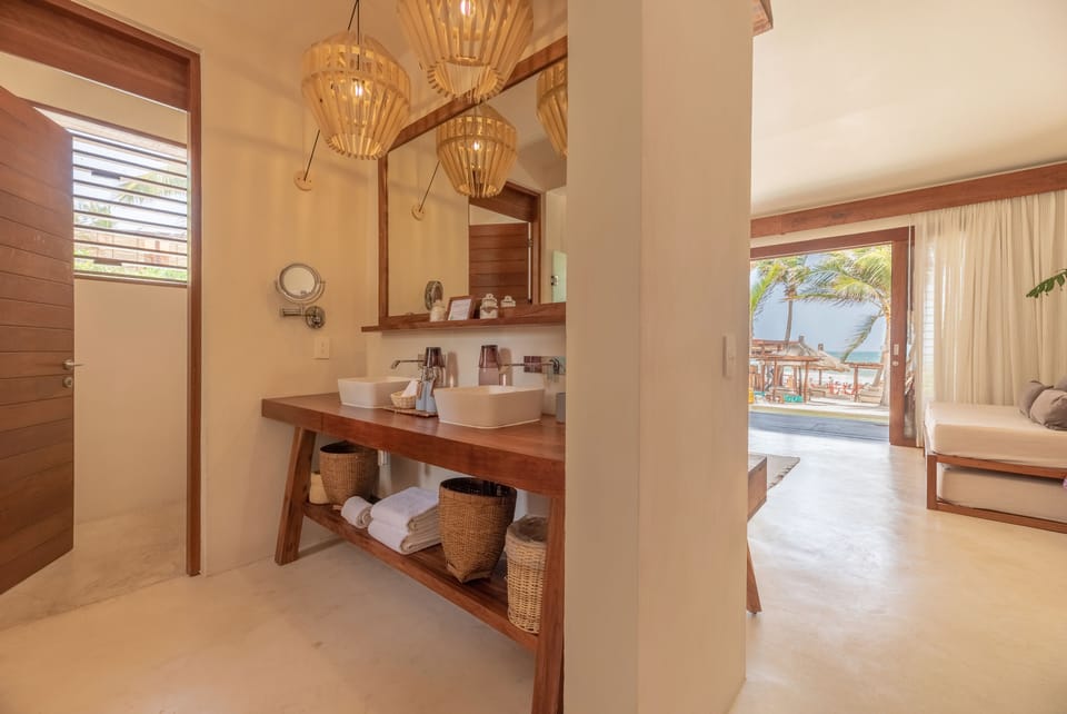 Sea View Ground Floor Suite with Plunge Pool | Bathroom | Designer toiletries, hair dryer, bathrobes, slippers