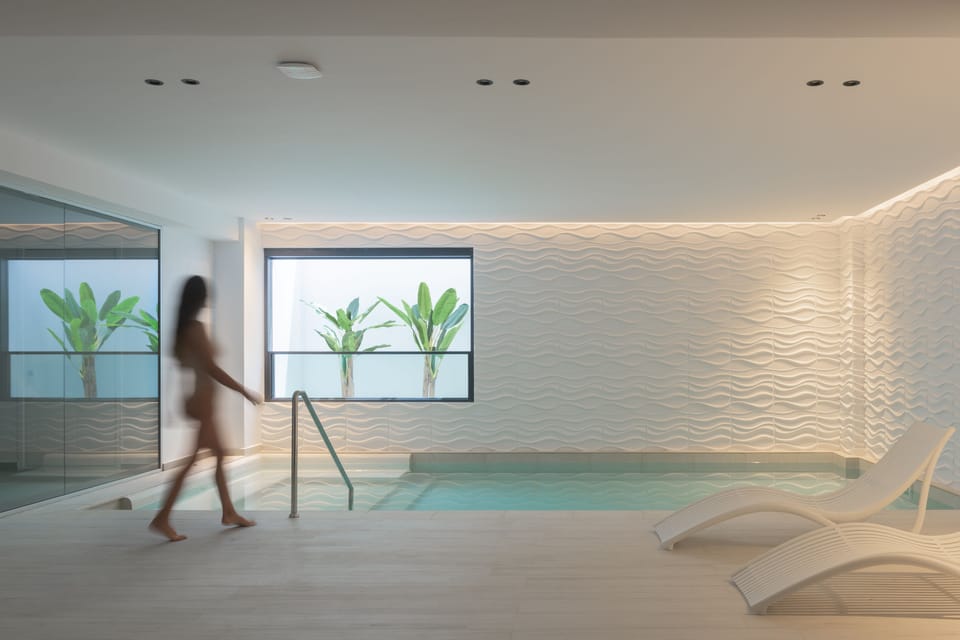 Dive-in the indoor heated pool.