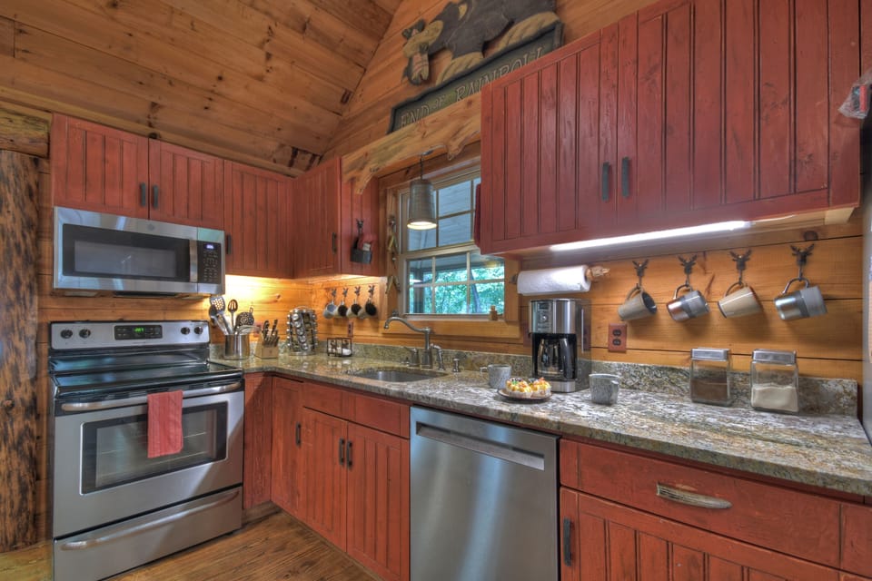 Fully Stocked Kitchen With Granite Counter Tops