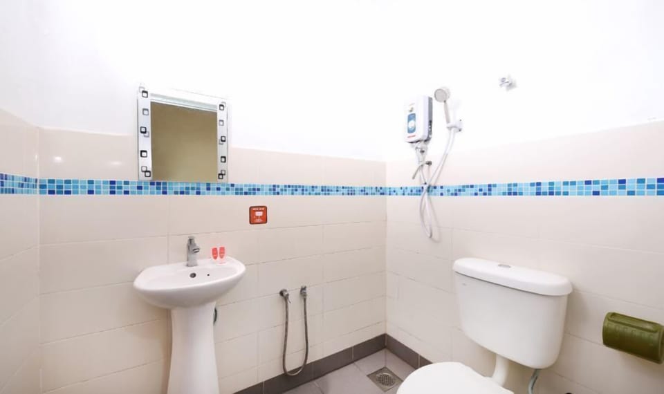 Shower, hydromassage showerhead, bidet, towels