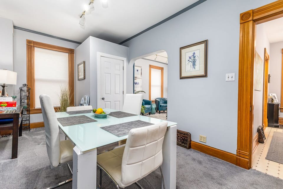 Dining room. Wall dedicated to local photographer’s work