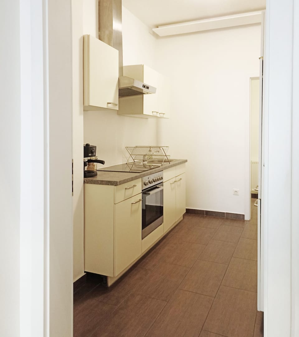 Apartment | Private kitchen | Fridge, microwave, oven, stovetop